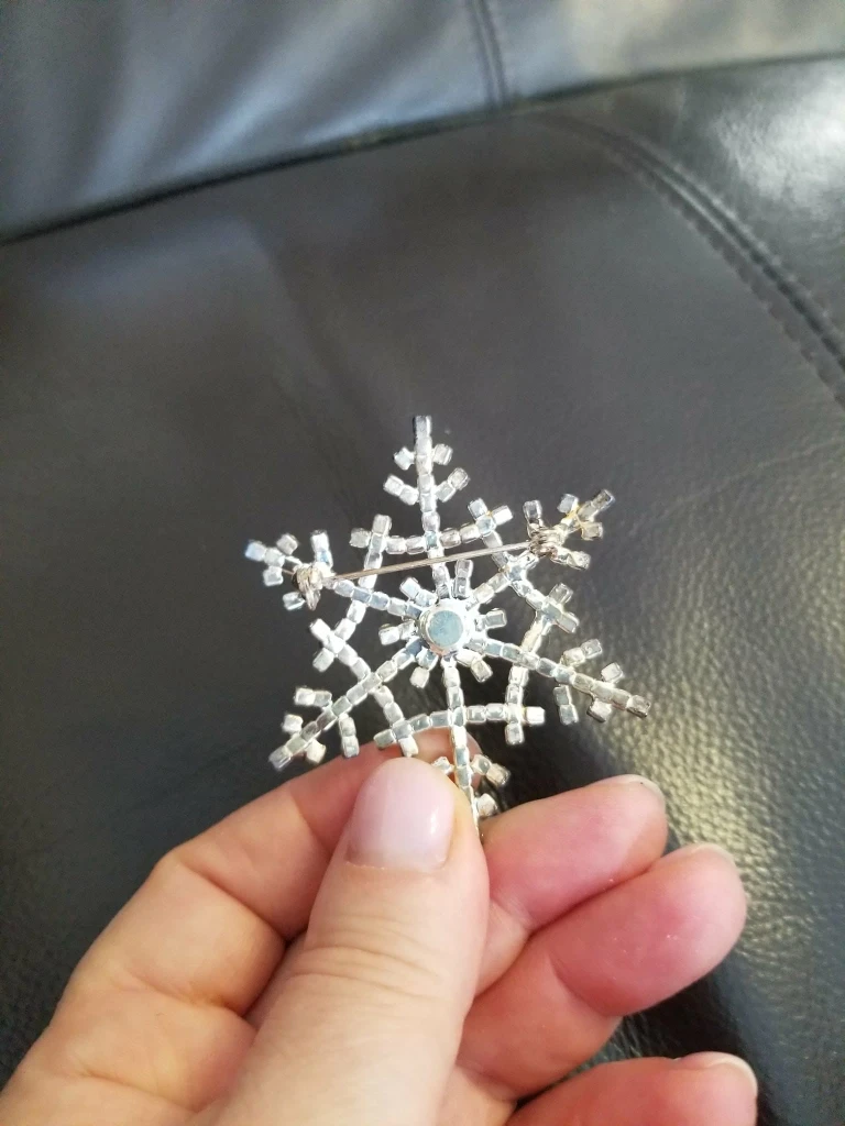 Snowflake Rhinestone Brooch Pin - photo 4