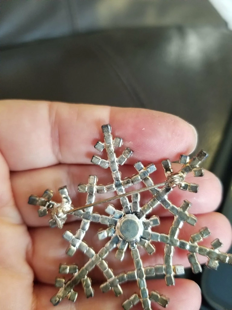 Snowflake Rhinestone Brooch Pin - photo 5