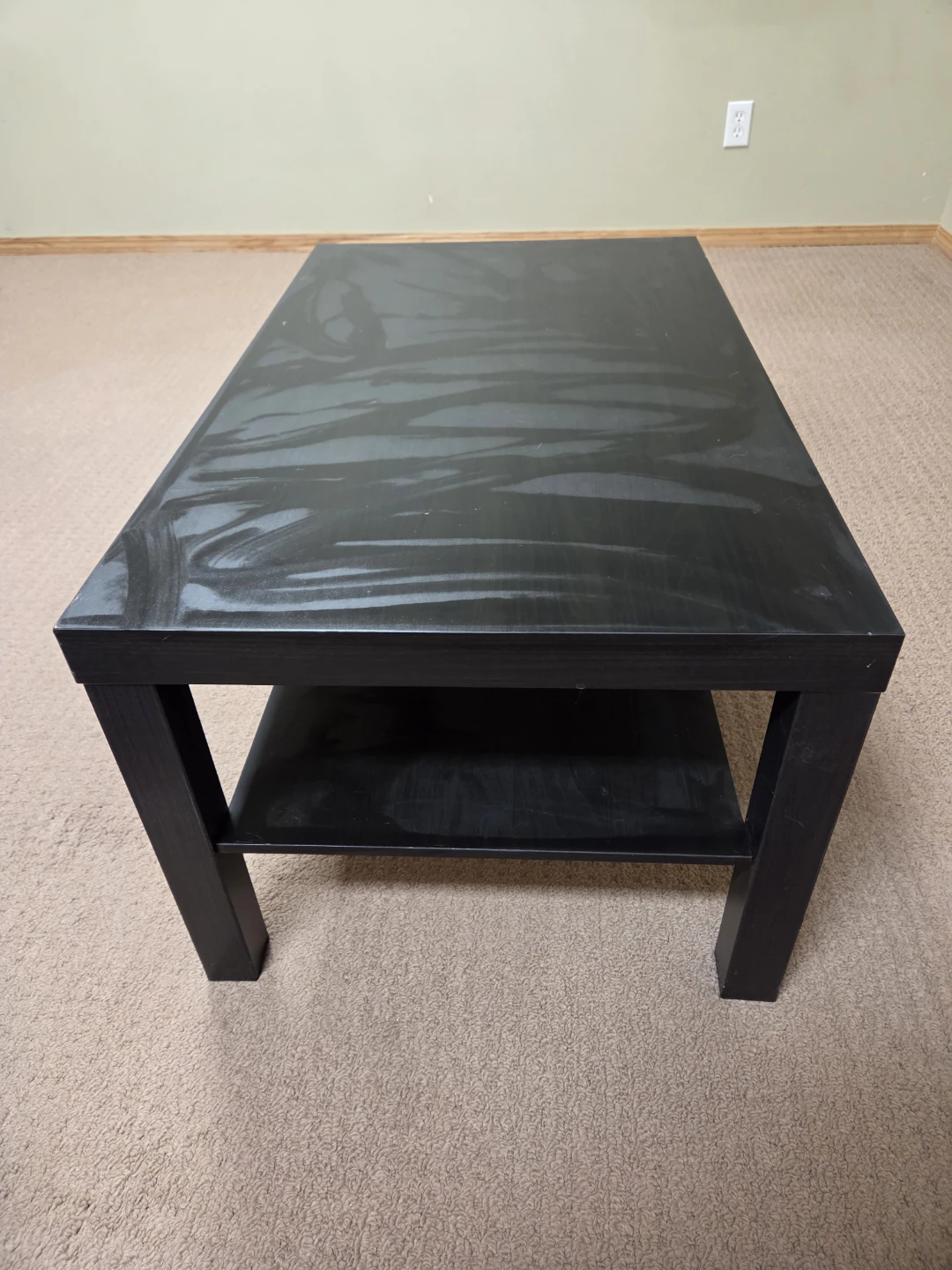 Black Coffee Table with Shelf - photo 2