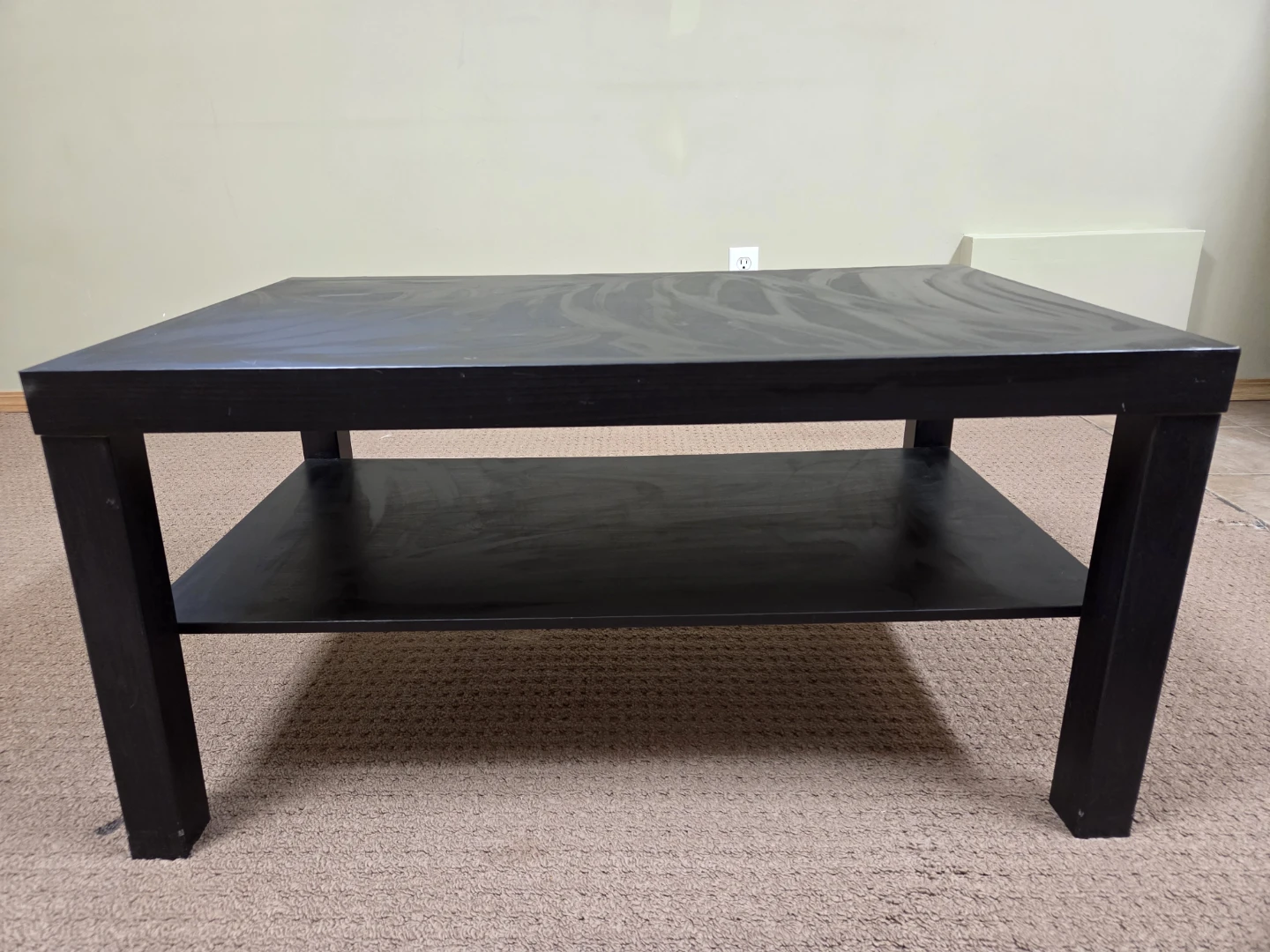 Black Coffee Table with Shelf - photo 3