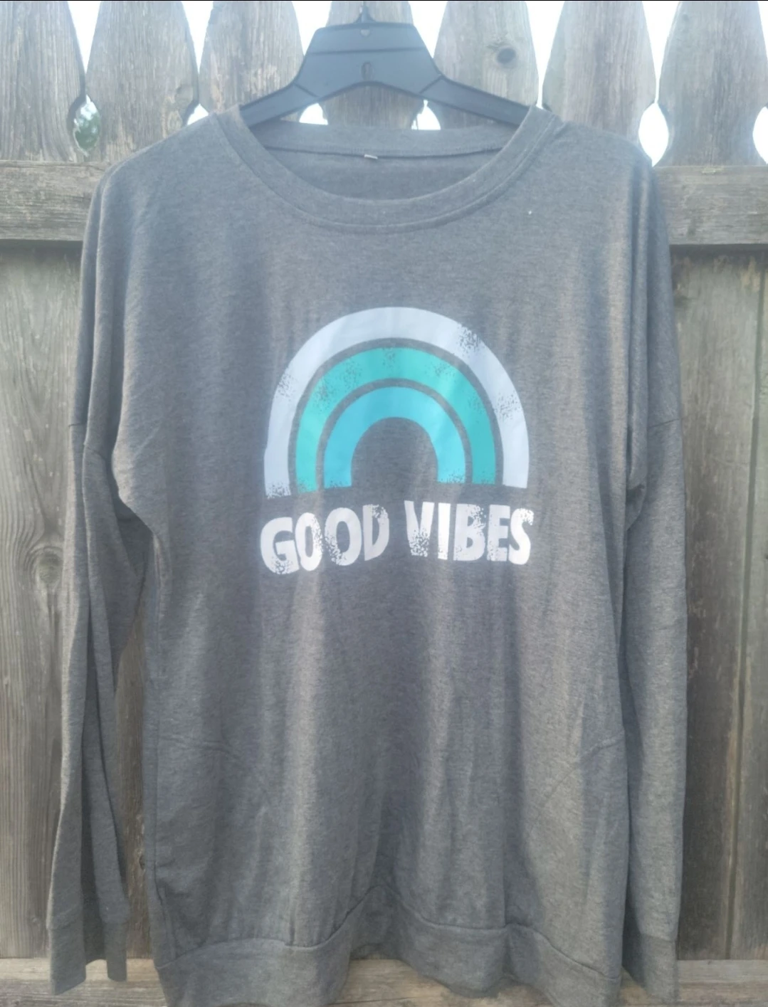 Gray Good Vibes Long Sleeve - Size M