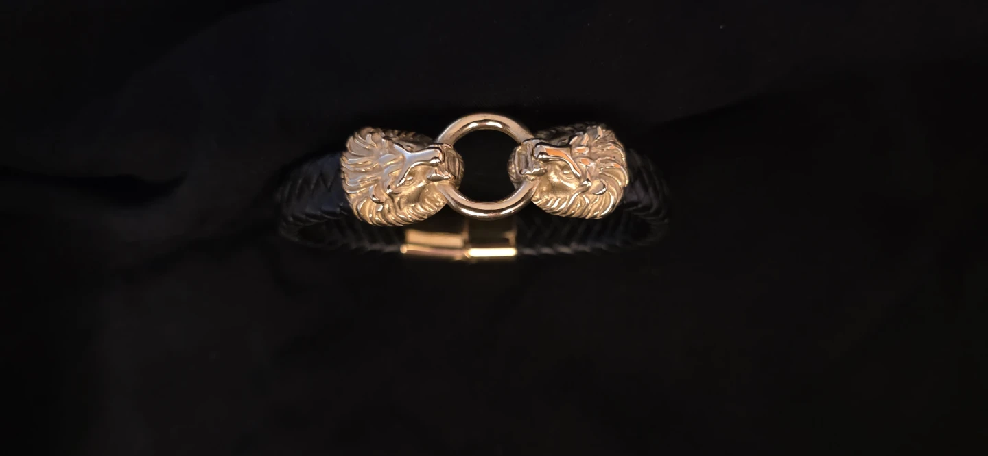 Lion Head Braided Leather Bracelet - photo 5
