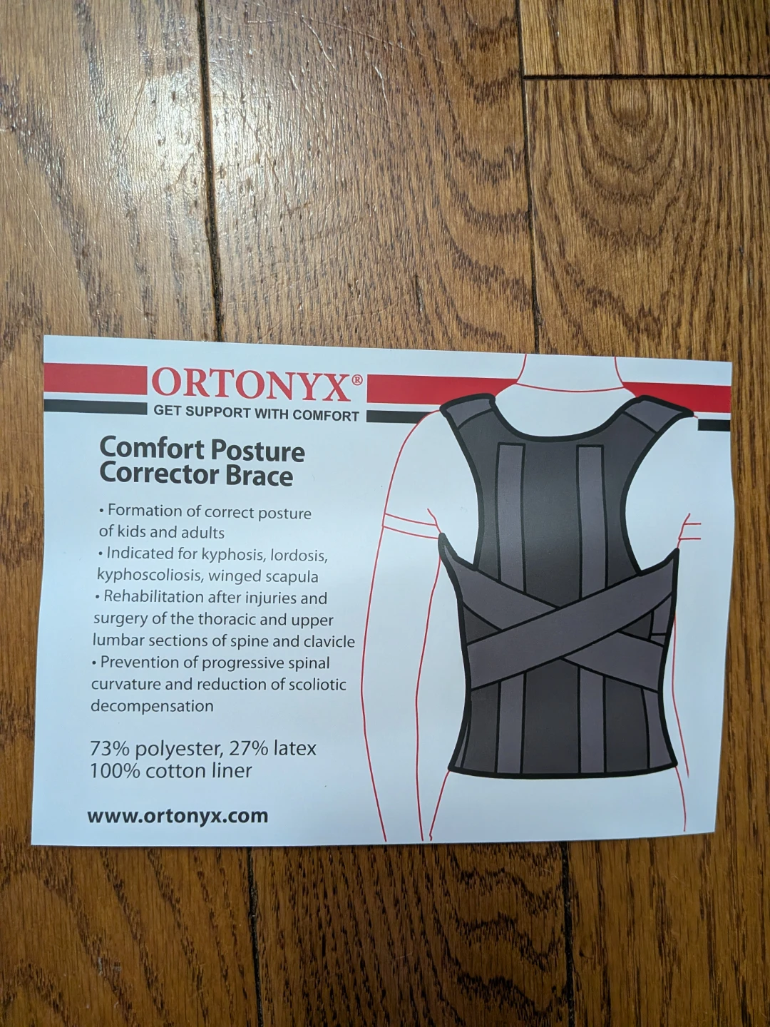 NEW Large Ortonyx Comfort Posture Corrector Brace
