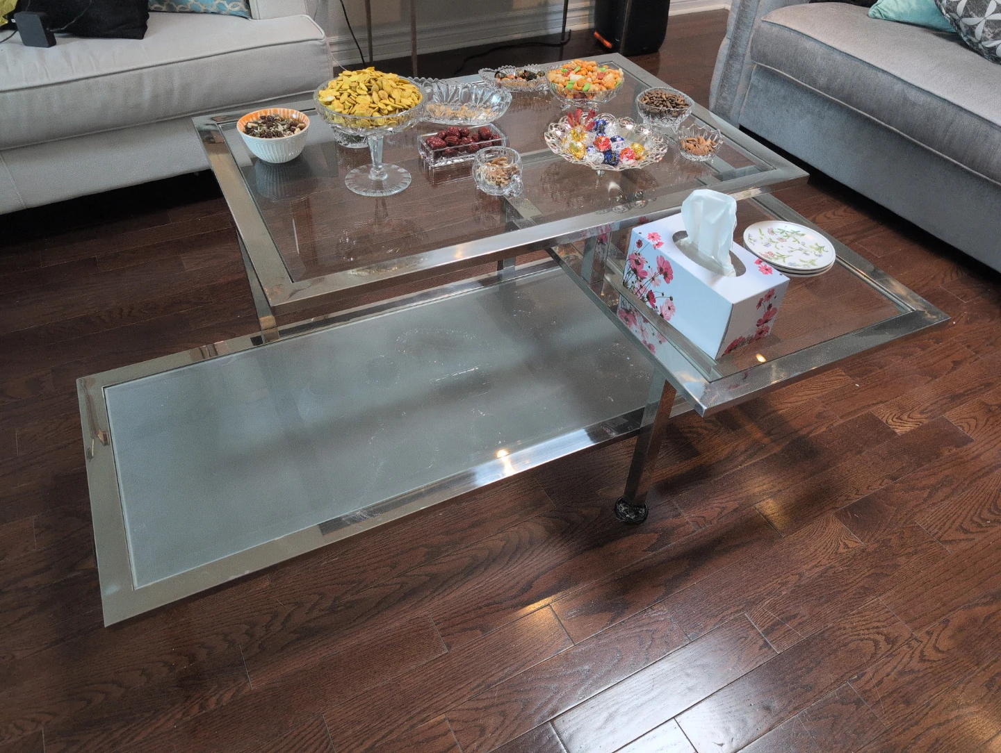Coffee Table - Glass & Chrome