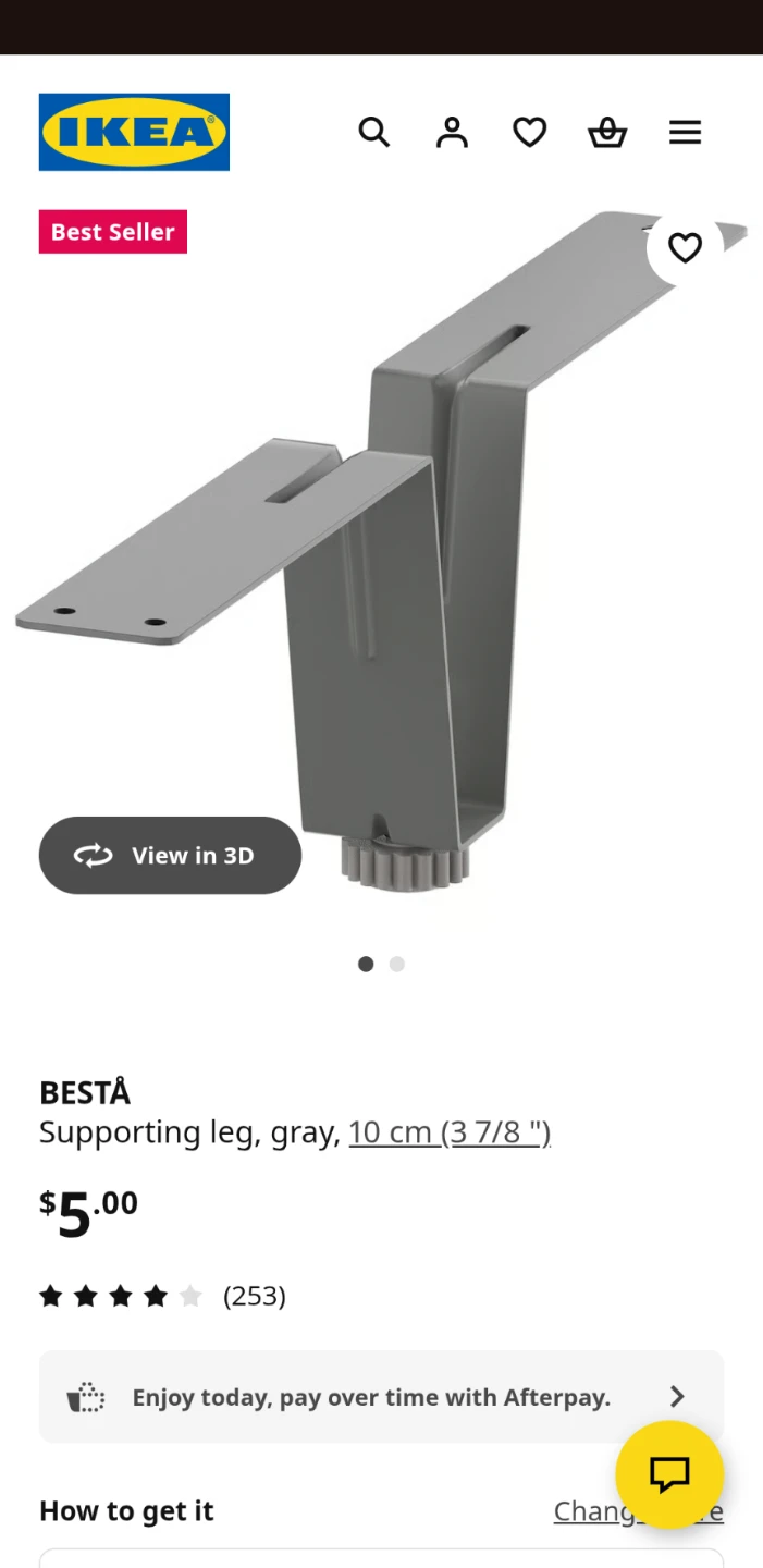 2 for $5; New IKEA BESTA Supporting Leg, Gray, 10cm - photo 3