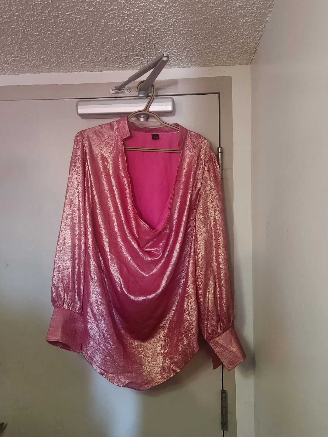 🥇 ELUR Pink Gold Foil Blouse - photo 2