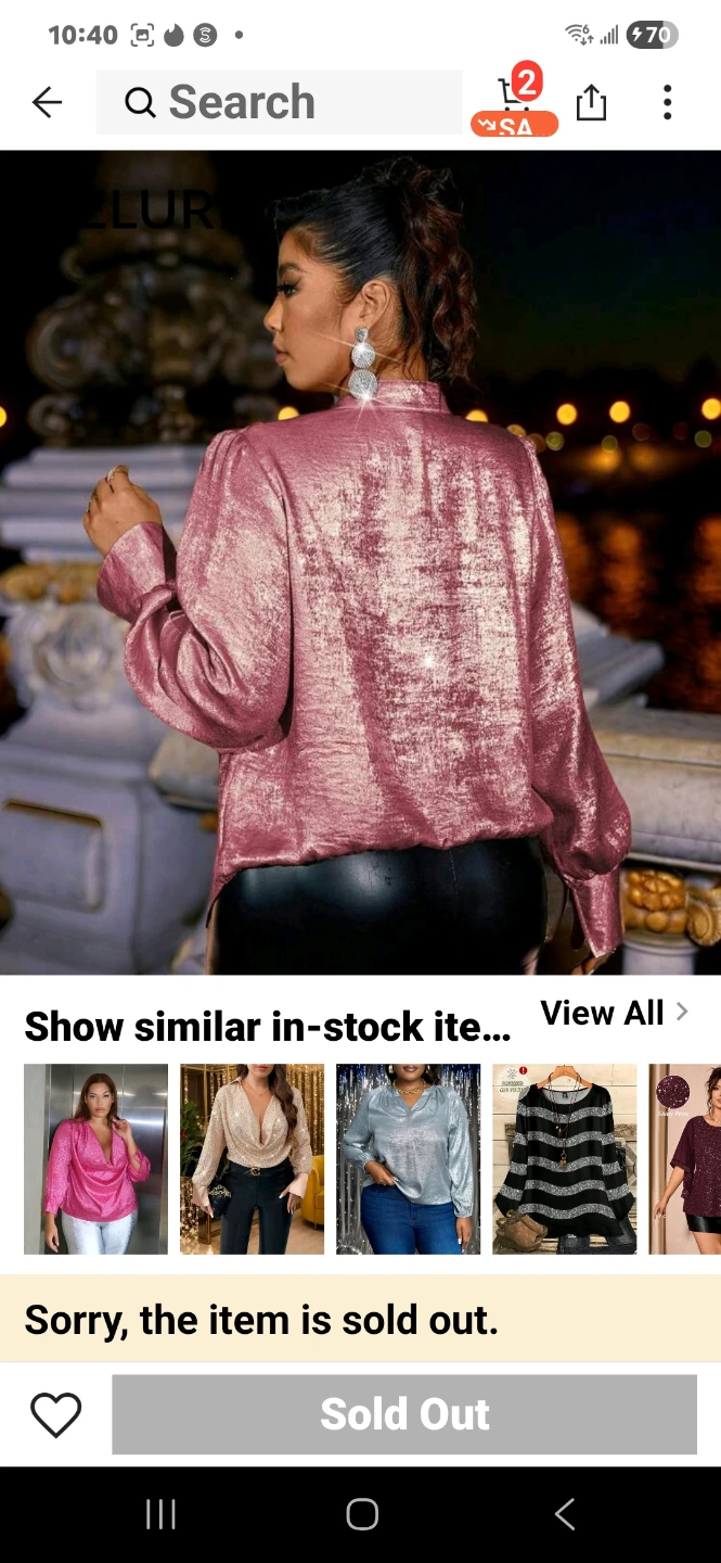 🥇 ELUR Pink Gold Foil Blouse - photo 3