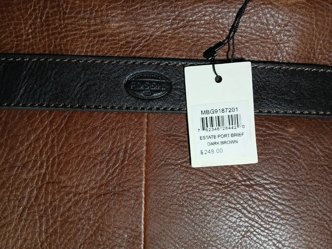 Fossil Estate Port Brief - Dark Brown Leather - photo 5