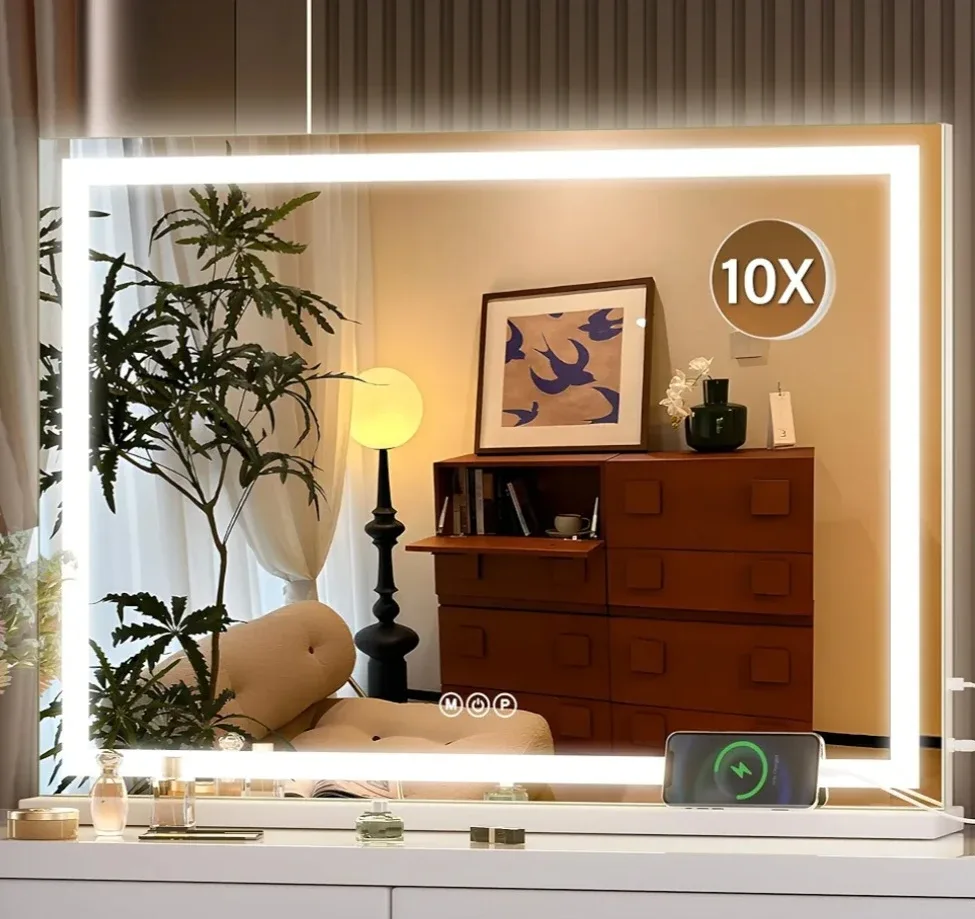 LED Vanity Mirror with 10X Magnification image indicator(3)