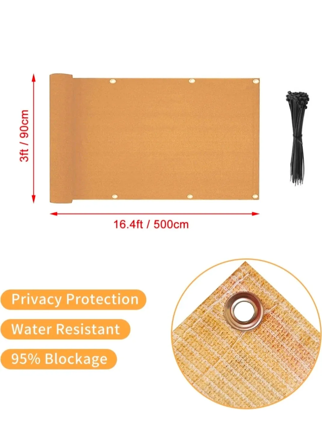 New Balcony Privacy Screen 3ft x 16.4ft