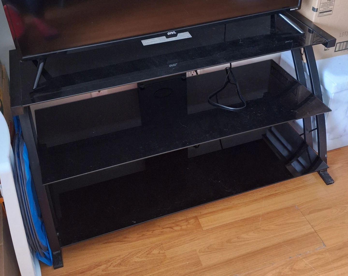 Black Glass TV Stand - photo 2