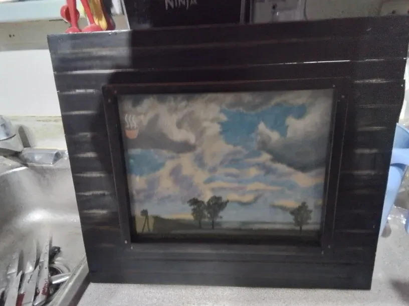 Framed Pastel Painting 15x12" in rustic frame