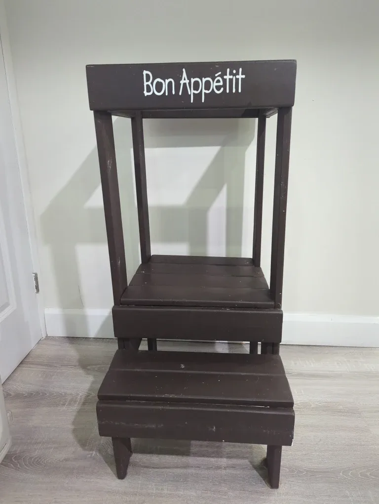 Wooden Learning Step Stool - Bon Appétit
