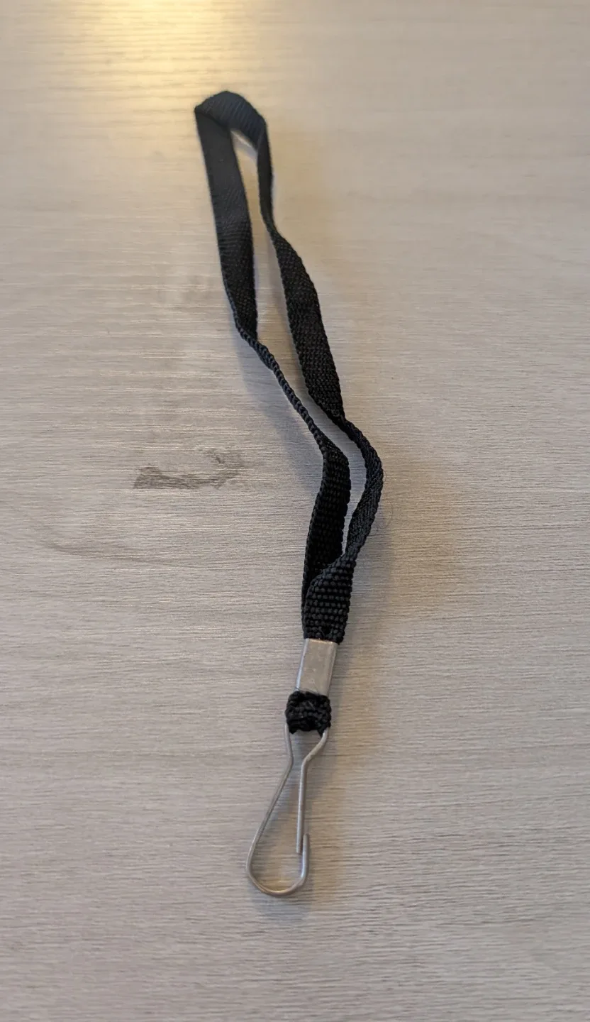 Small Black Lanyard with Metal Clip