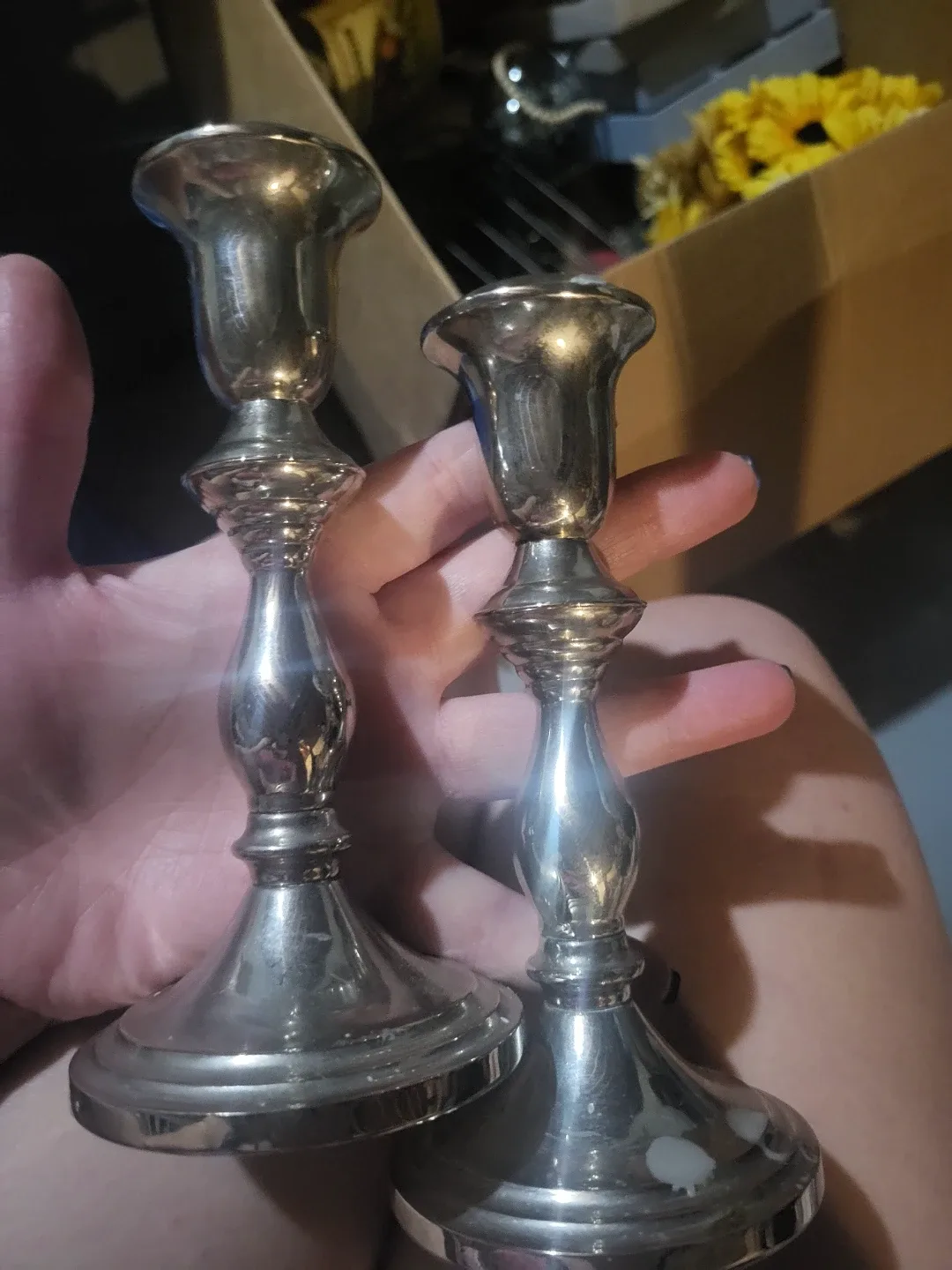 Real Silver Candlestick Holders - Set of 2