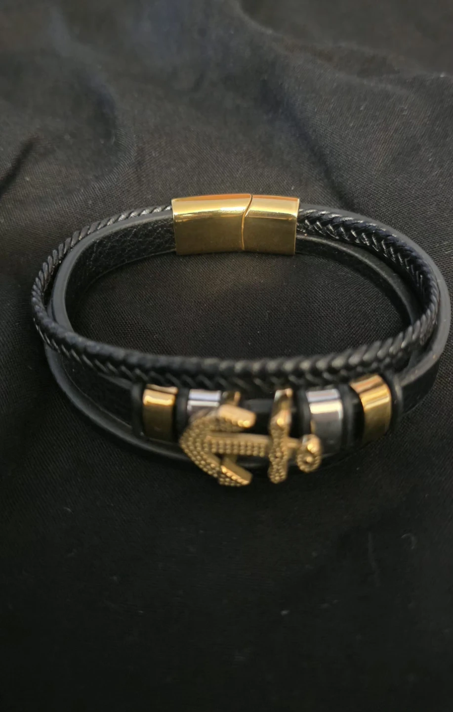Anchor Leather Bracelet - photo 2