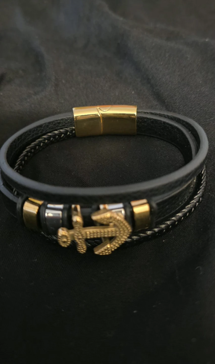 Anchor Leather Bracelet - photo 3