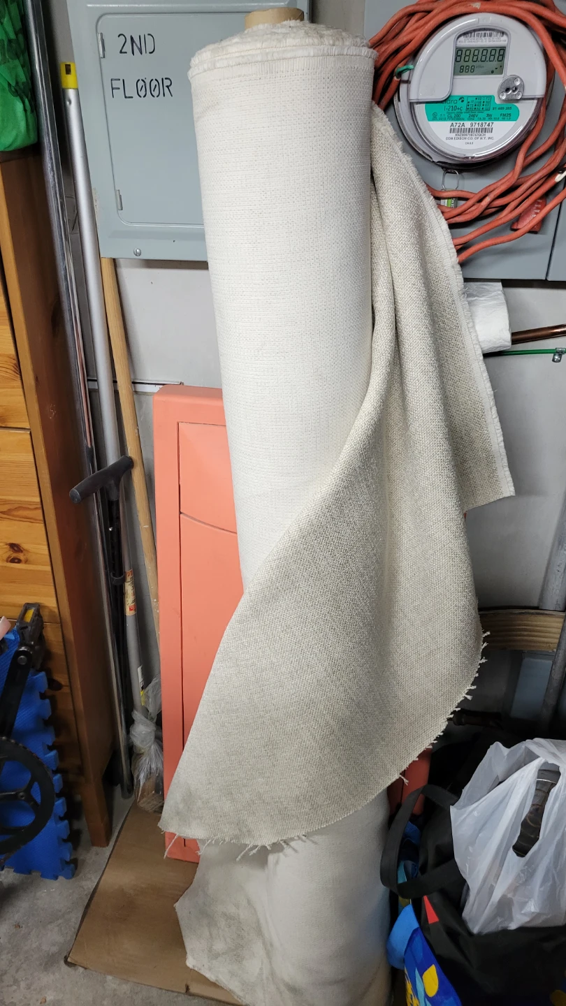 Rolls of White Upholstery Fabric