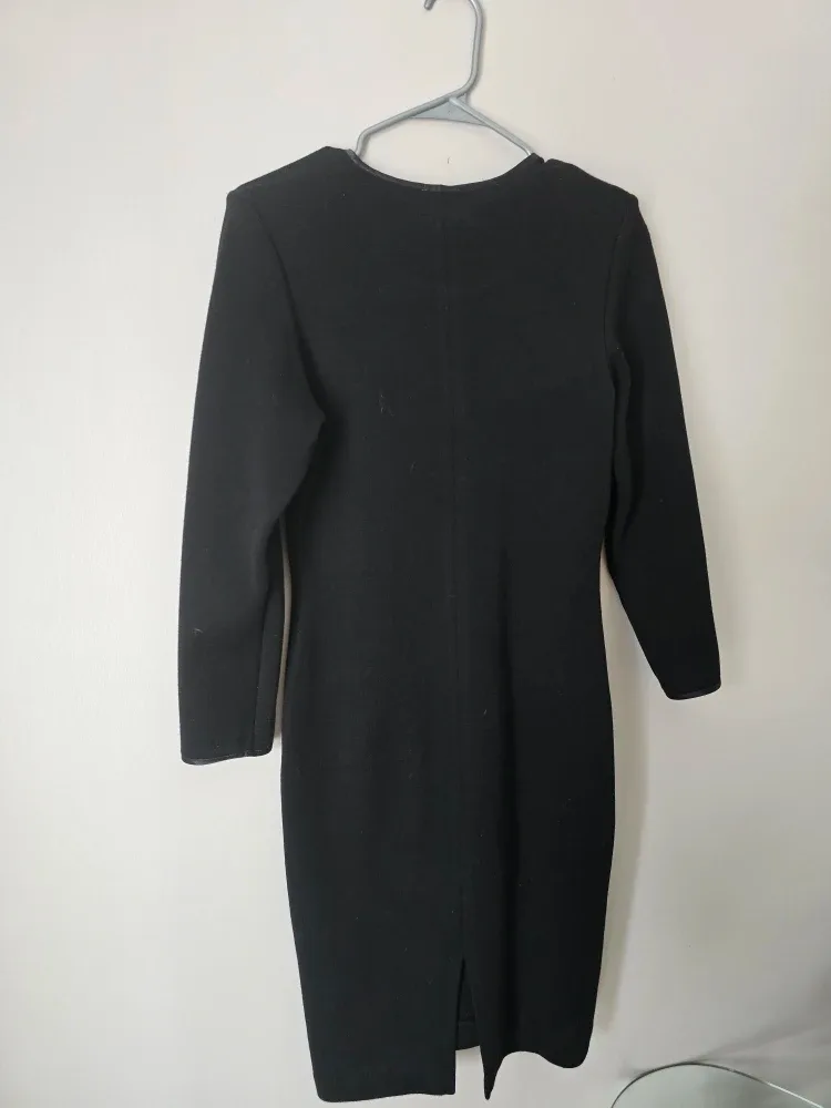 Alina Black Knit Dress - Wool Blend image indicator(2)