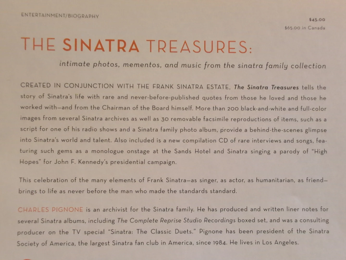 The Sinatra Treasures Book - photo 4