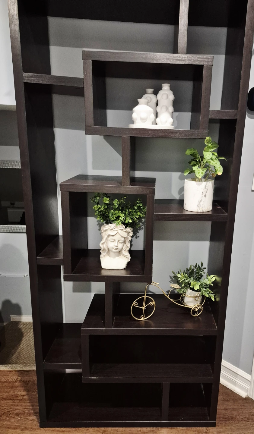 Dark Brown Geometric Bookshelf - photo 2