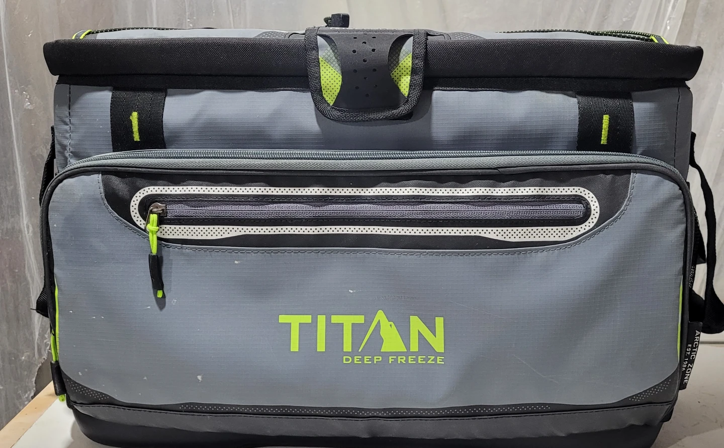 Titan Deep Freeze Zipperless Cooler - Grey & Neon Green