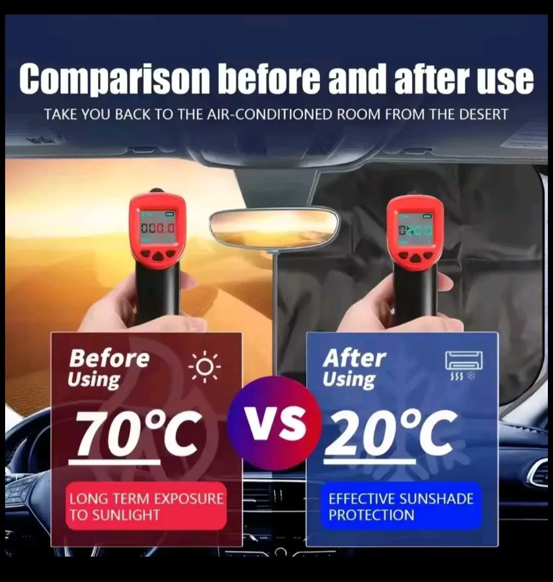 Car Sunshade Snow Cover 150cm x 70cm image indicator(5)