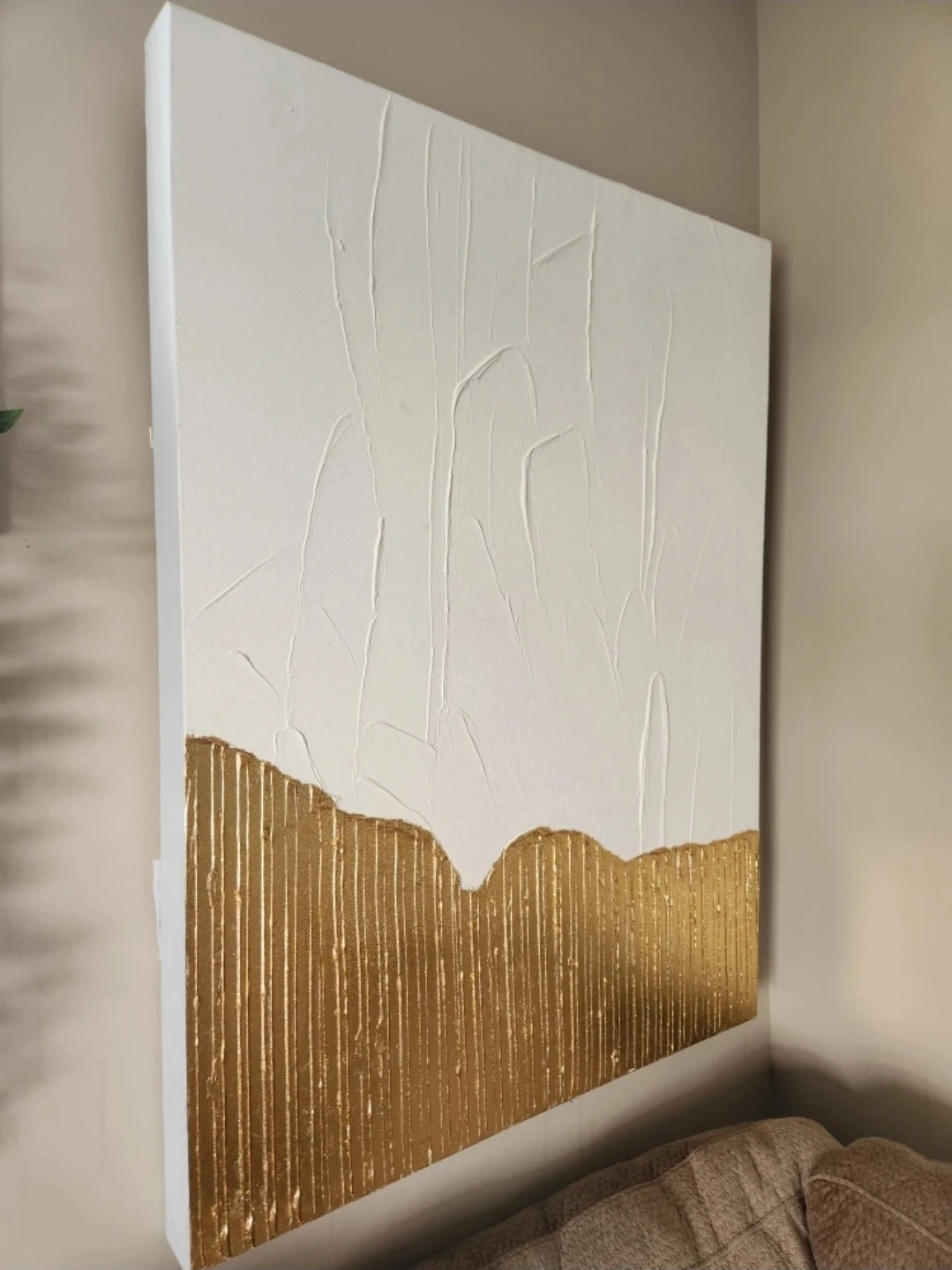 Textured White and Gold Wall Art
