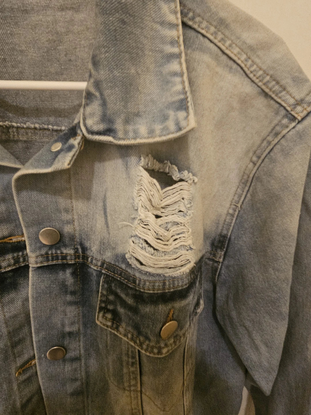 36.5 Distressed Denim Jacket - Size S - photo 2
