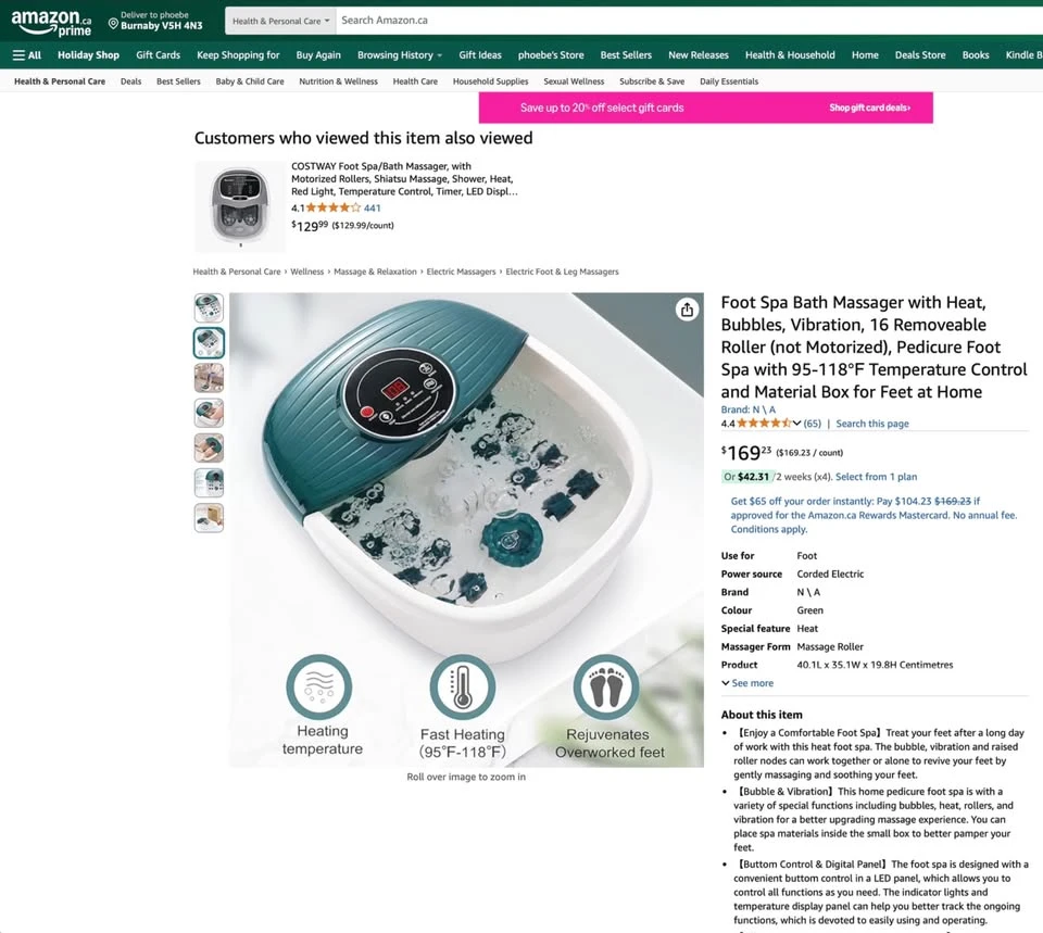 MaxKare Foot Spa Massager - Excellent Condition - photo 2