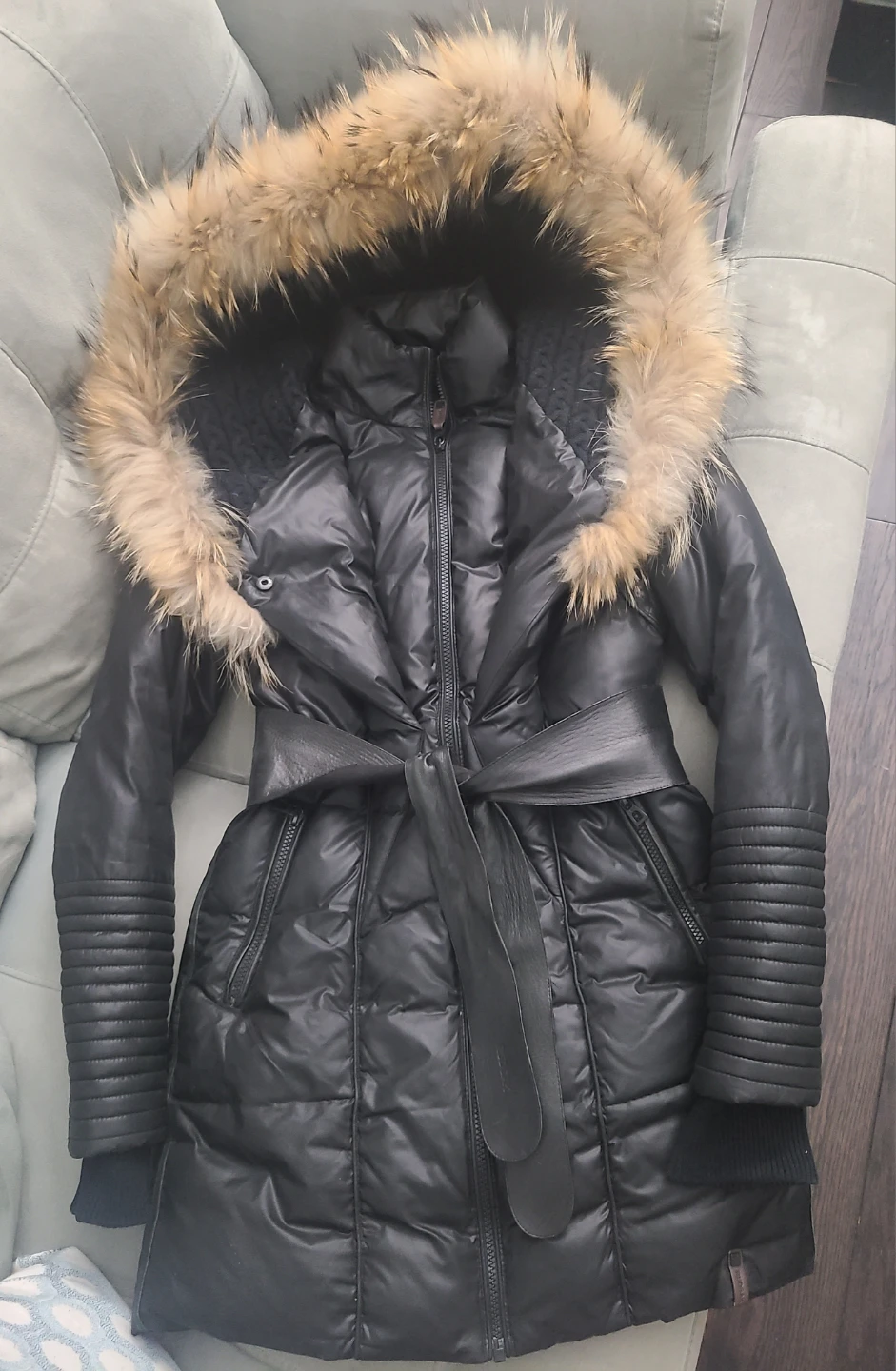 Rudsak XS Black Down Parka with Leather Accent - photo 2