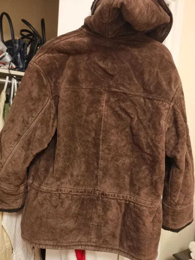 Vintage Brown Suede Shearling Coat image indicator(2)