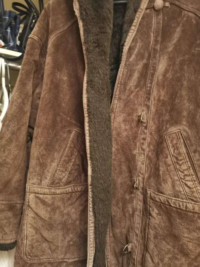 Vintage Brown Suede Shearling Coat - photo 3