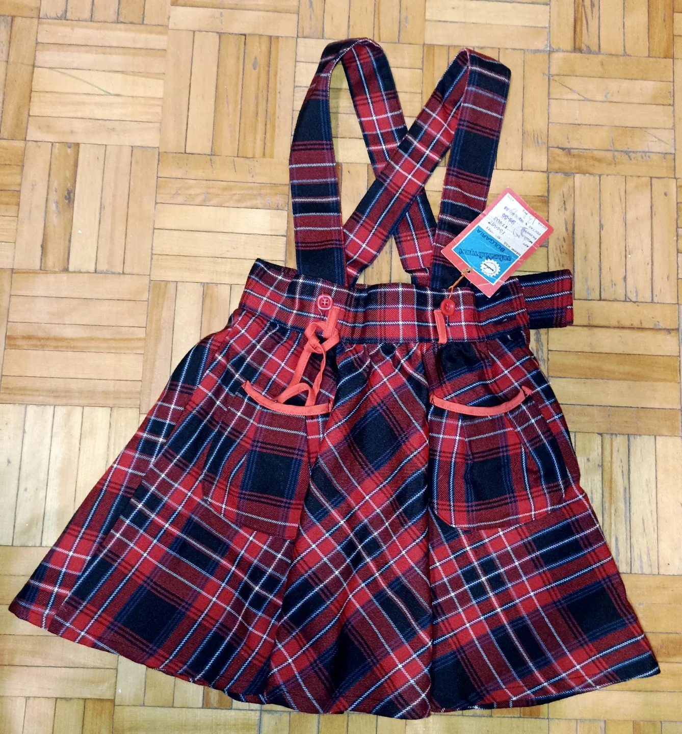 ❤‍🔥New❤‍🔥Kids Plaid Overall Wool Skirt 2-3 T