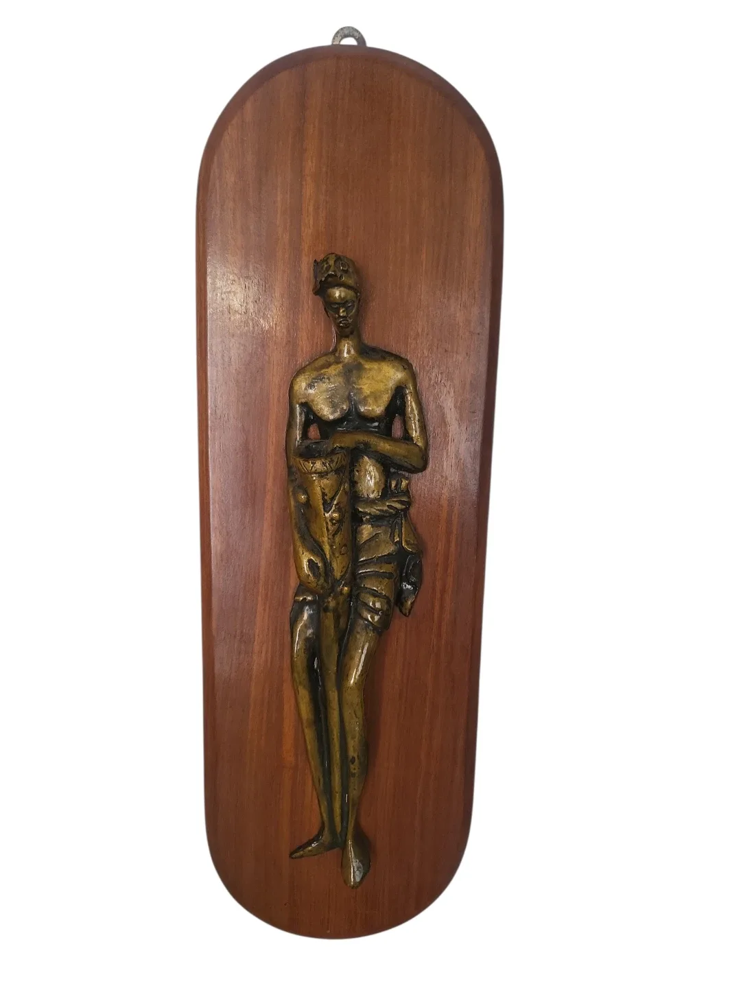 Vintage Wood & Bronze Wall Art