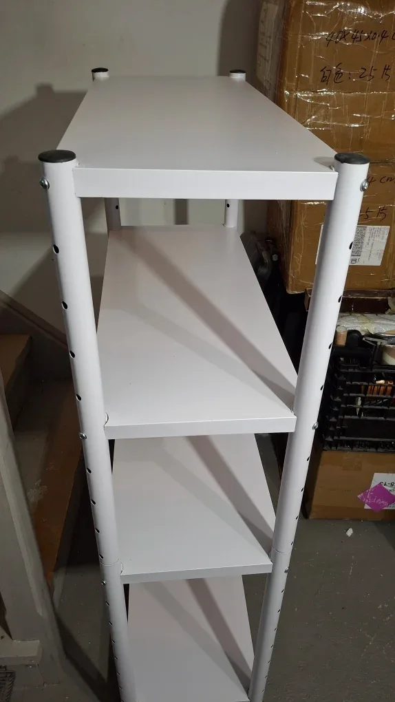 White Metal Shelving Unit (11"x27" h49") image indicator(4)