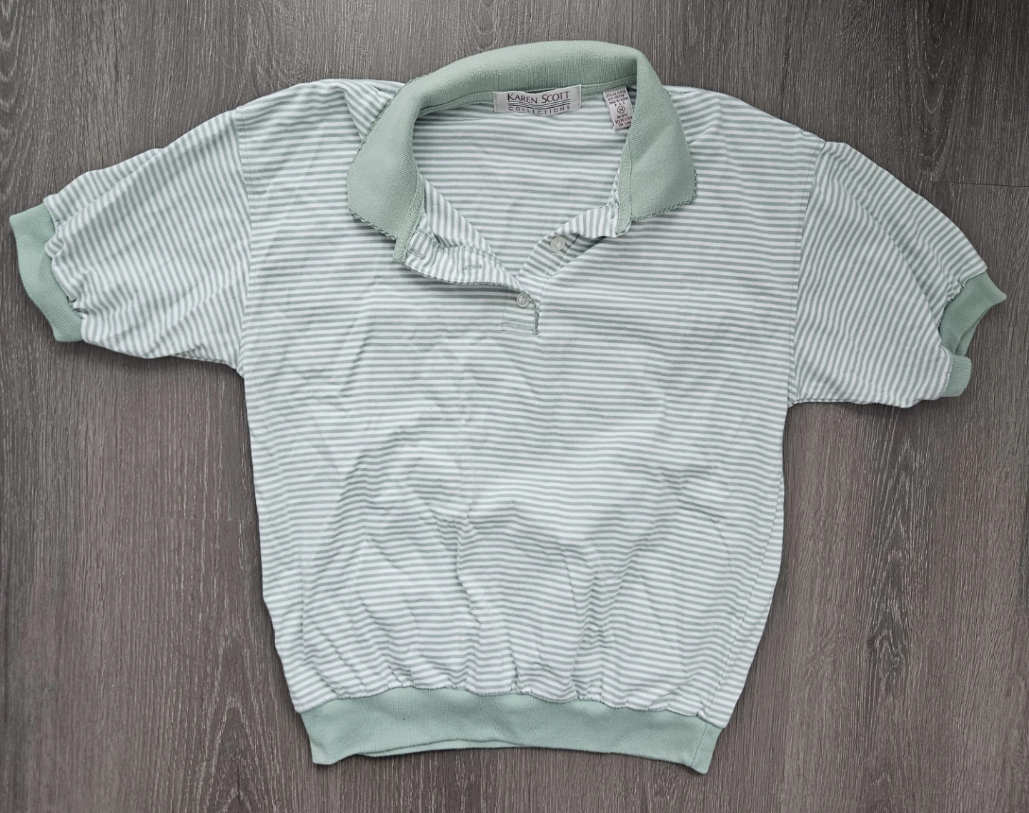 Karen Scott Striped Polo Shirt - Size M