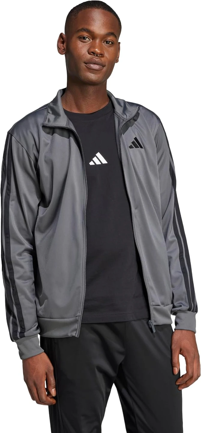 adidas Men's 3-Stripes Tricot Regular Sportswear Track Top - photo 4
