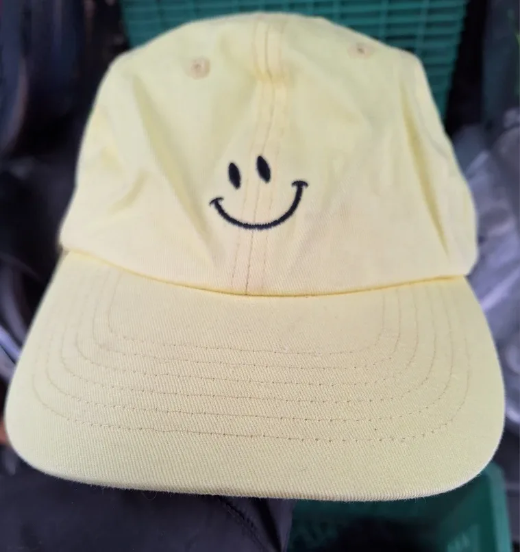 Yellow Happy Face Baseball Cap, New (Kit Cat Club) #Cleanout