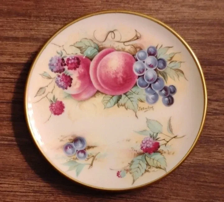 Vintage 3" Crown Staffordshire Orchard Glory Saucer