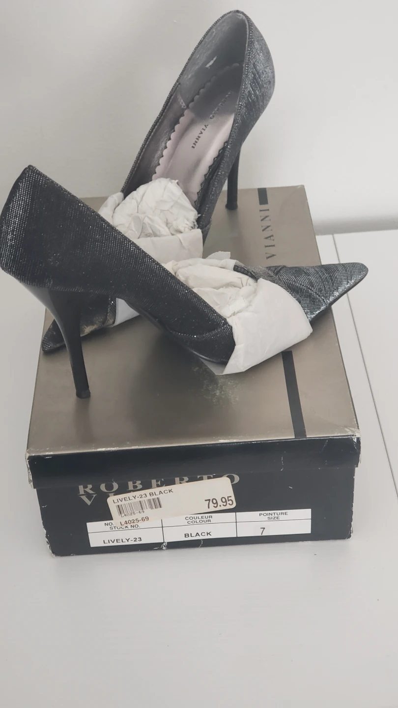 Roberto Vianni Lively-23 Black Heels - Size 7