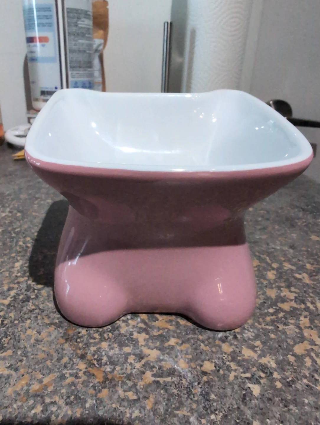 Pink & White Elevated Cat Bowl - photo 2