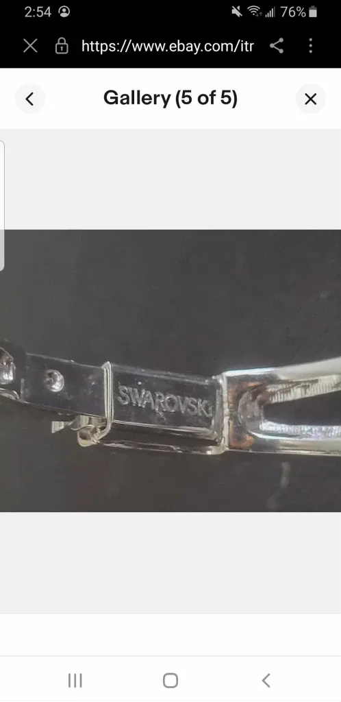 Swarovski Silver/Red Bangle Bracelet with Box image indicator(7)