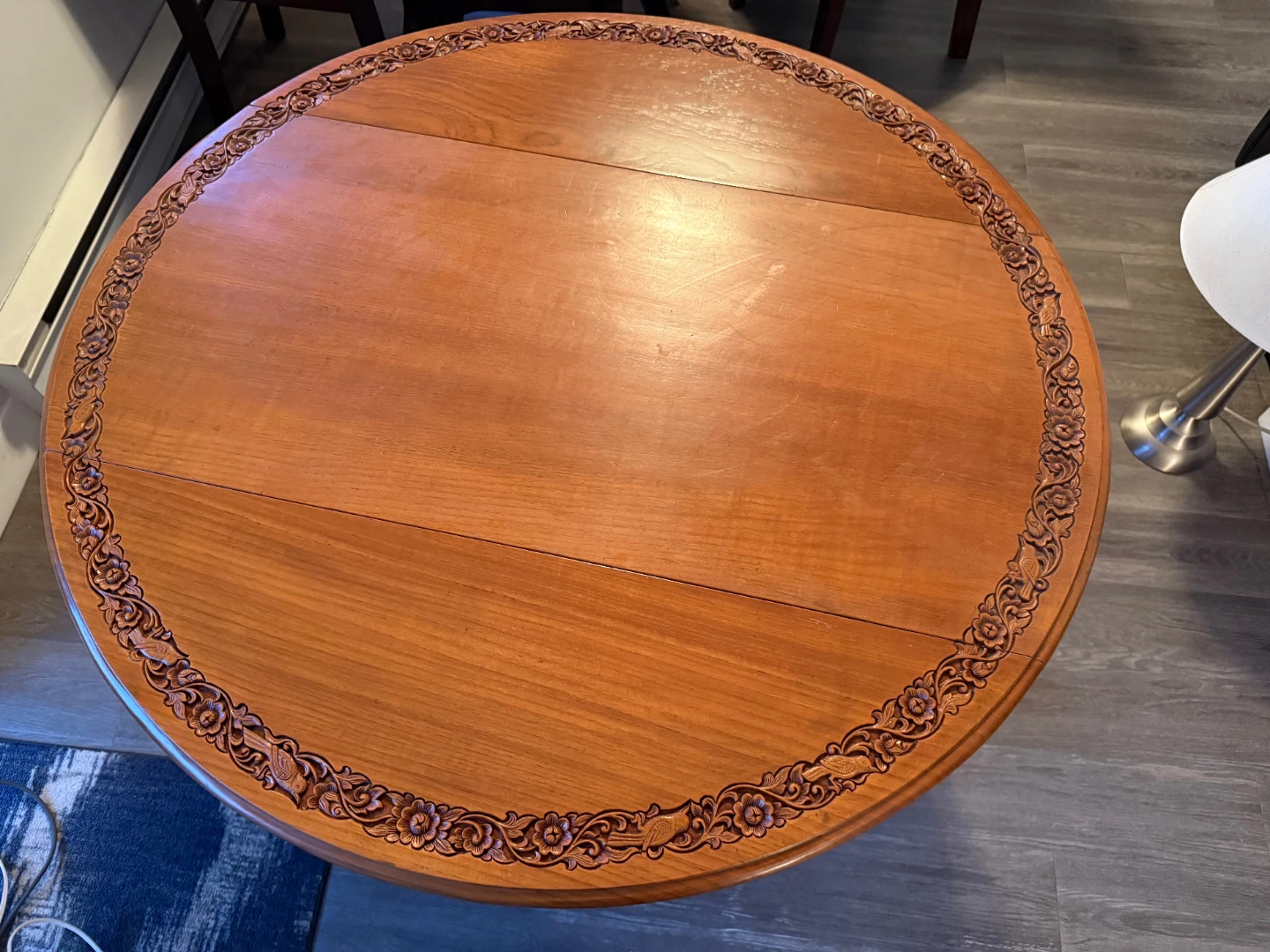 Thai hand carved solid teak tables trolley mini bar - photo 3