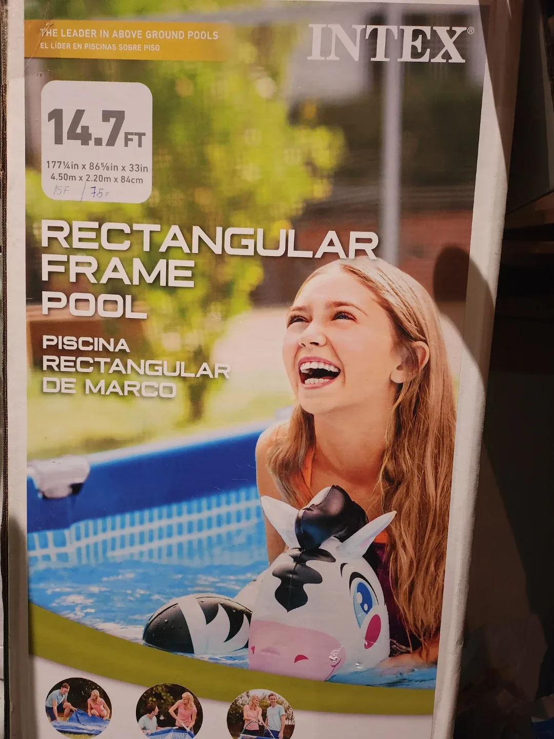 Intex 14.7ft Rectangular Frame Pool with Ladder image indicator(5)