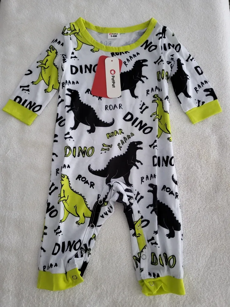 3pck-PatPat Baby Dinosaur Romper Set - Size 3-6 Months #Cleanout image indicator(4)
