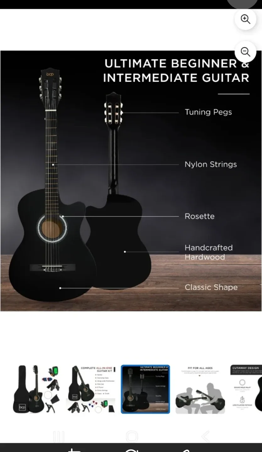 Acoustic Guitar Starter Set - Black #Cleanout image indicator(3)