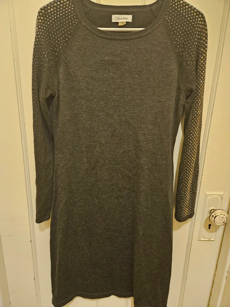 Calvin Klein Gray Sweater Dress - Size M