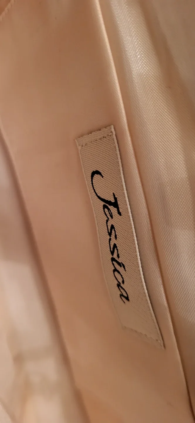 Champagne Satin Handbag with shoulder chain image indicator(3)