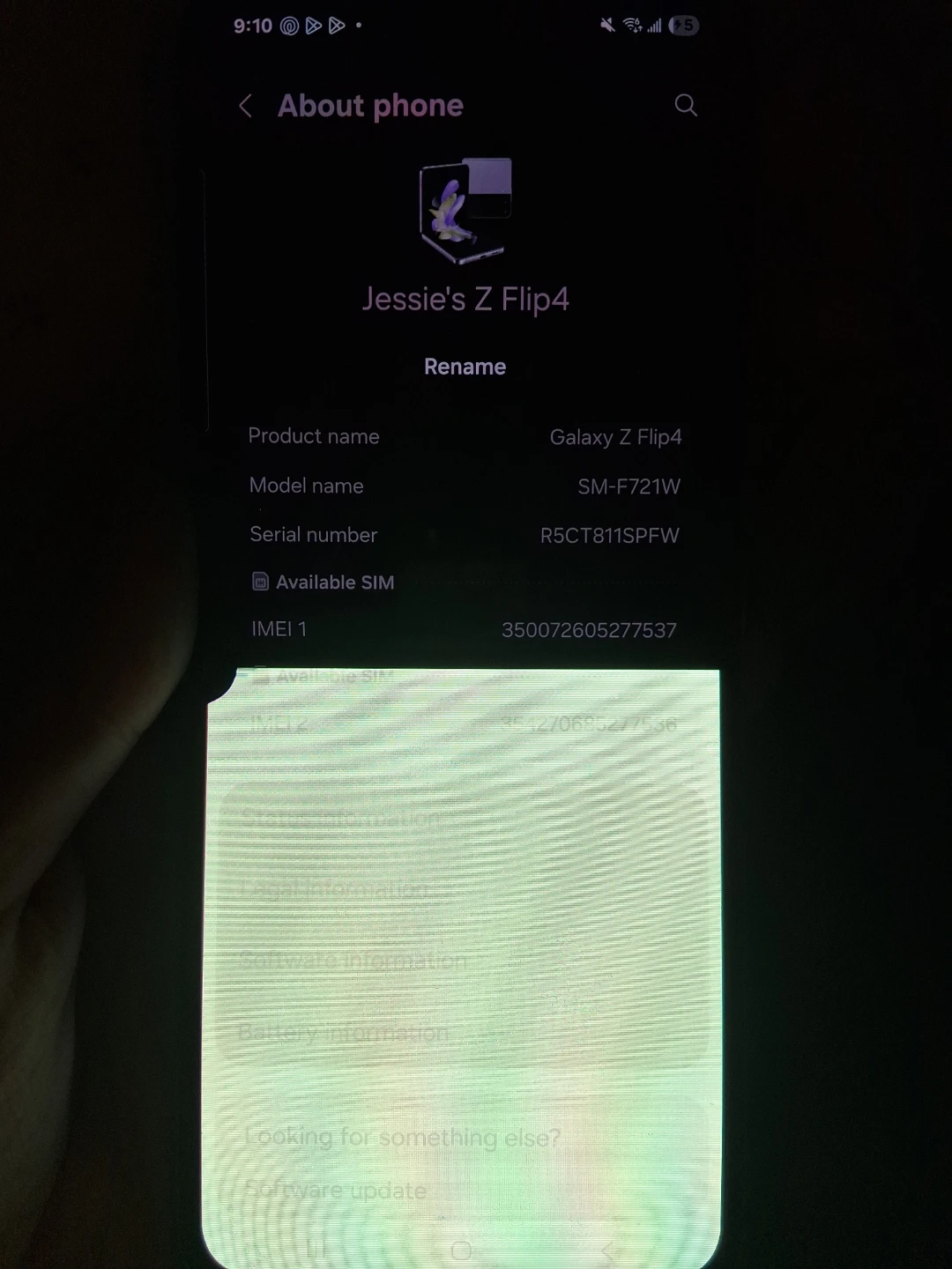 **Broken Screen** Lilac Samsung Galaxy Z Flip4 - photo 4